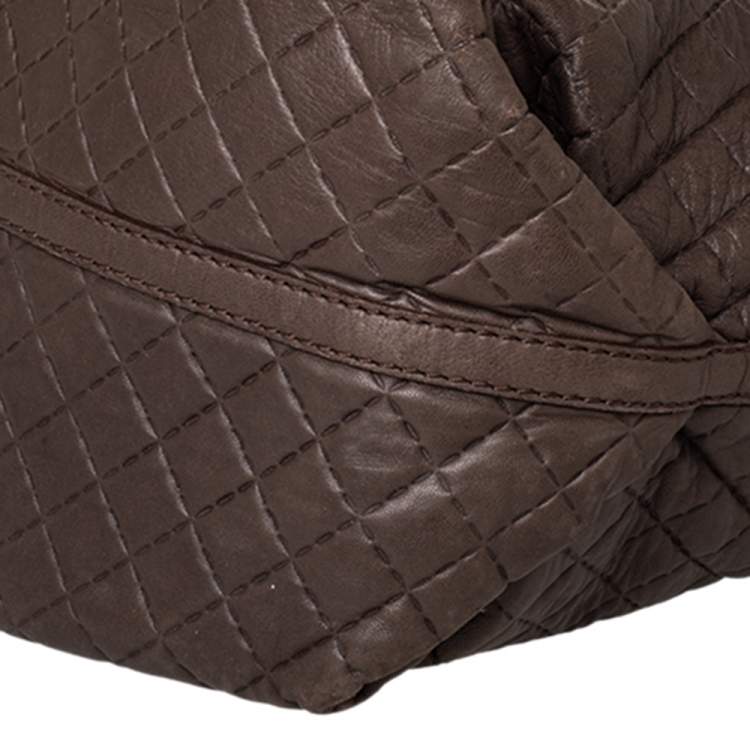 Pre Owned Carolina Herrera Brown Quilted Leather Tote