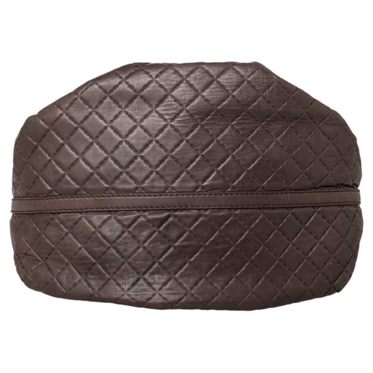 Pre Owned Carolina Herrera Brown Quilted Leather Tote