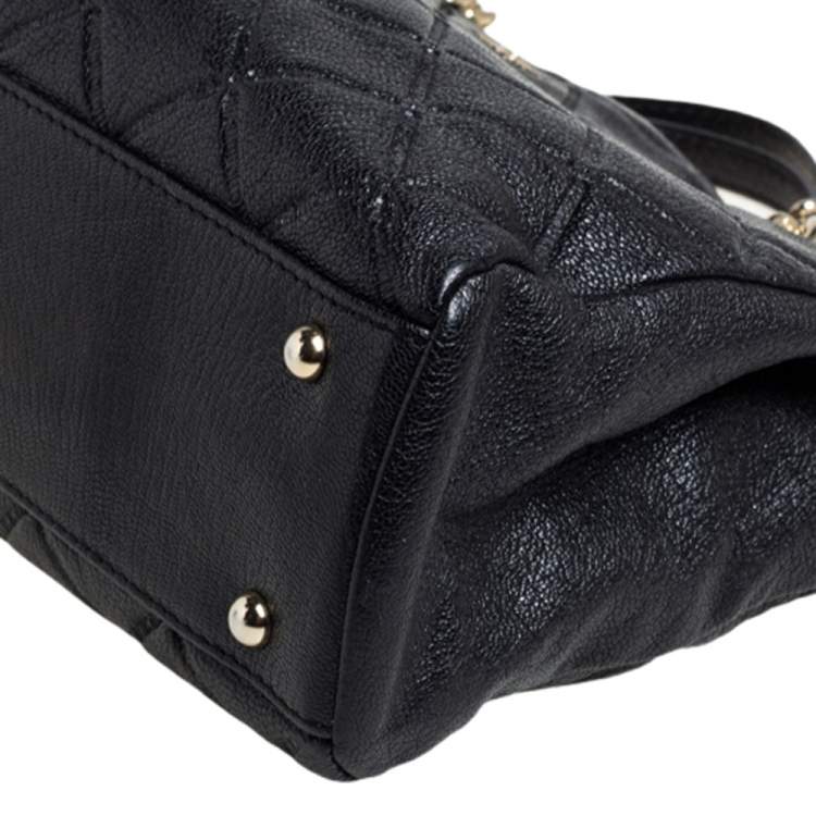 Pre Owned Carolina Herrera Black Quilted Leather Chain Tote