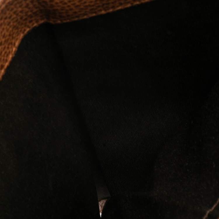 Pre Owned Carolina Herrera Brown Leather Flap Wallet Oragnizer 