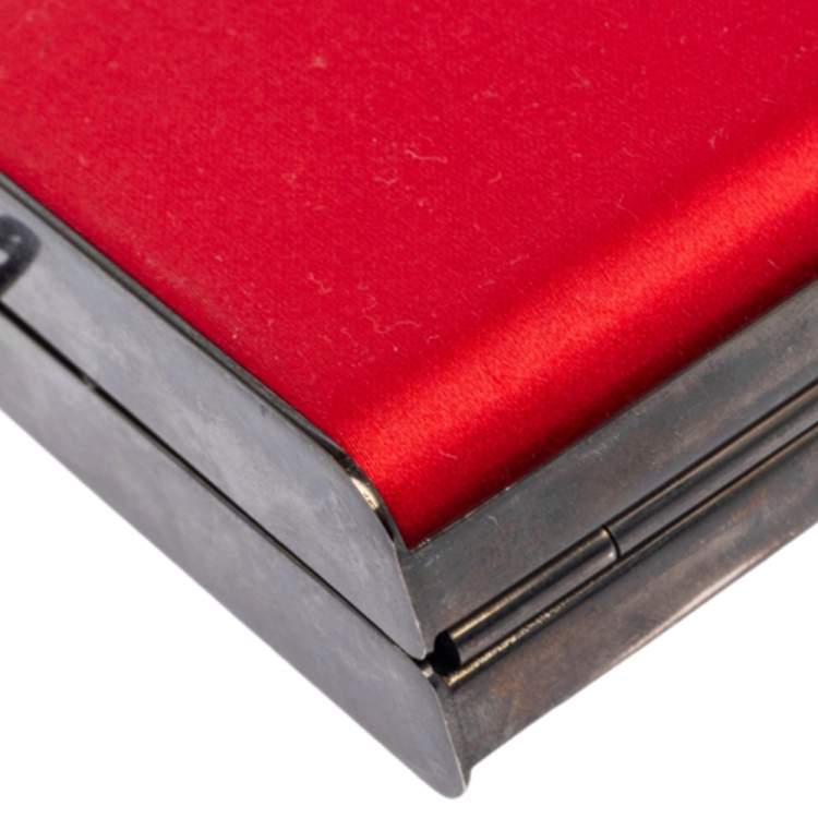 Pre Owned Carolina Herrera Red Satin Chain Clutch