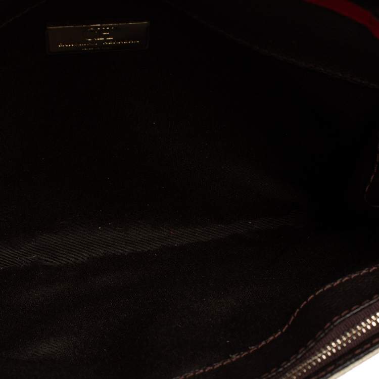 Pre Owned CH Carolina Herrera Red Signature Coated Canvas and Leather Envelope Flap Shoulder Bag