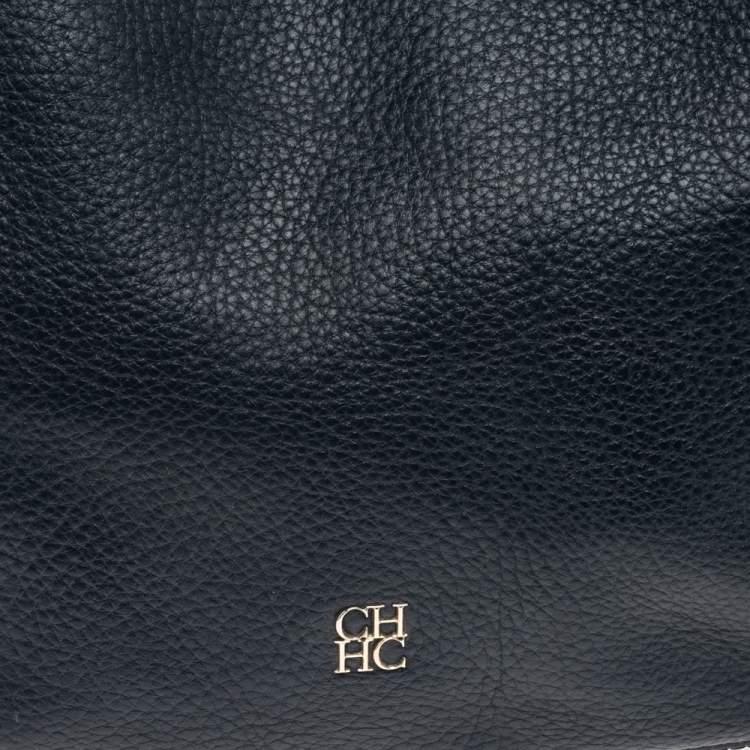 Pre Owned CH Carolina Herrera Blue Leather Tassel Shoulder Bag