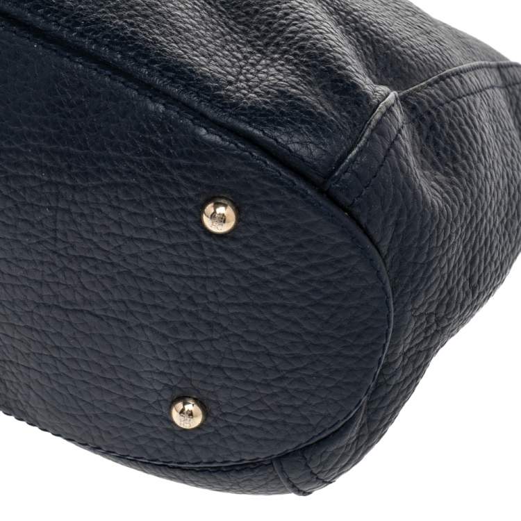 Pre Owned CH Carolina Herrera Blue Leather Tassel Shoulder Bag
