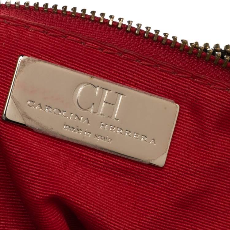 Pre Owned CH Carolina Herrera Blue Leather Tassel Shoulder Bag