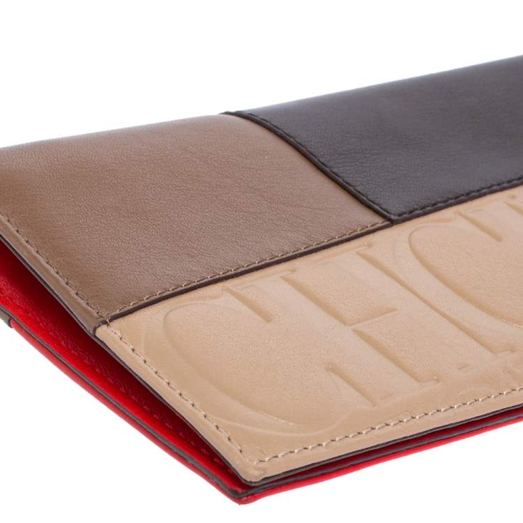 Pre Owned Carolina Herrera Multicolor Monogram Leather Bifold Long Wallet