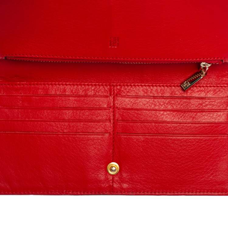 Pre Owned Carolina Herrera Multicolor Monogram Leather Bifold Long Wallet