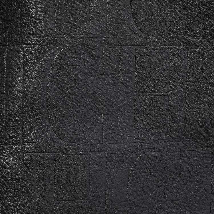 Pre Owned Carolina Herrera Black Monogram Leather Matryoshka Tote