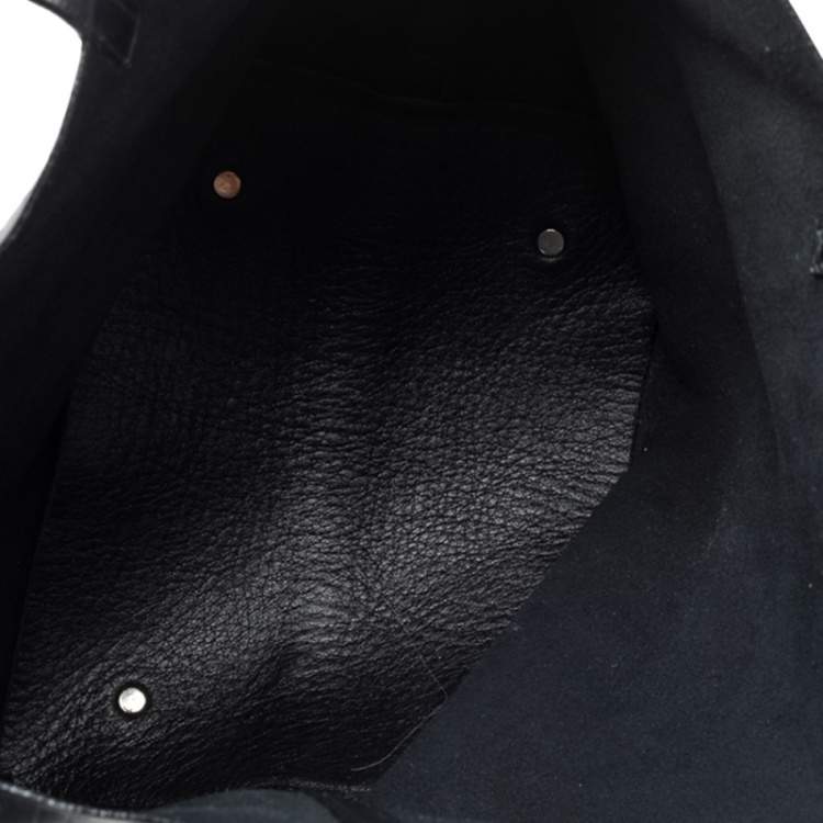 Pre Owned Carolina Herrera Black Monogram Leather Matryoshka Tote