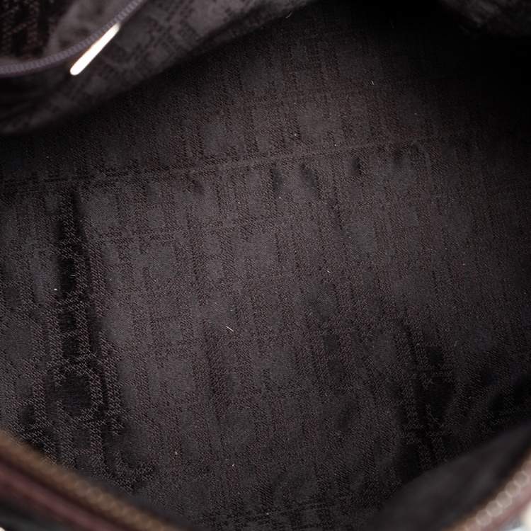 Pre Owned Carolina Herrera Brown Grained Leather Boston Bag