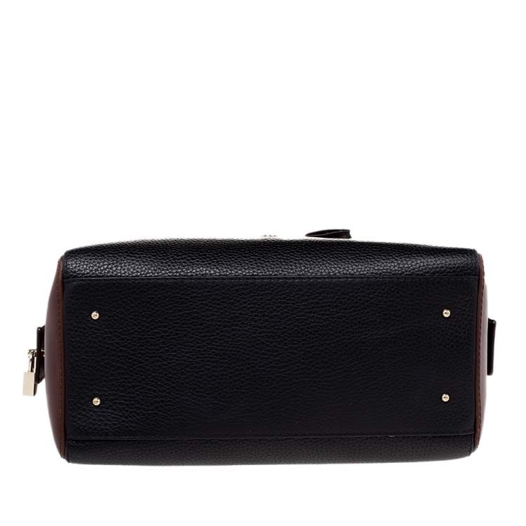 Pre Owned CH Carolina Herrera Black/ Brown Leather Tote
