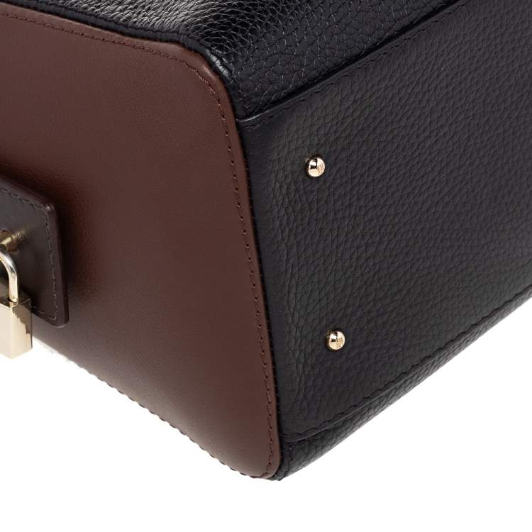 Pre Owned CH Carolina Herrera Black/ Brown Leather Tote