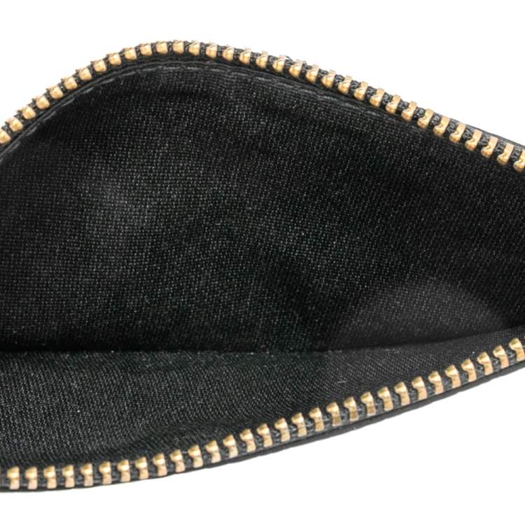 Pre Owned Carolina Herrera Black Monogram Embossed Leather Trifold Continental Wallet