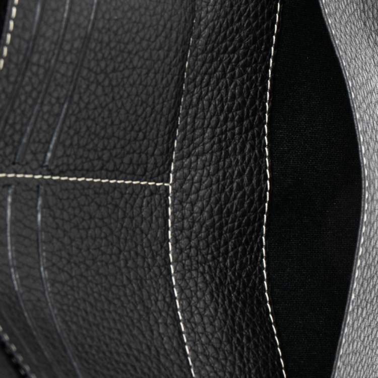 Pre Owned Carolina Herrera Black Monogram Embossed Leather Trifold Continental Wallet