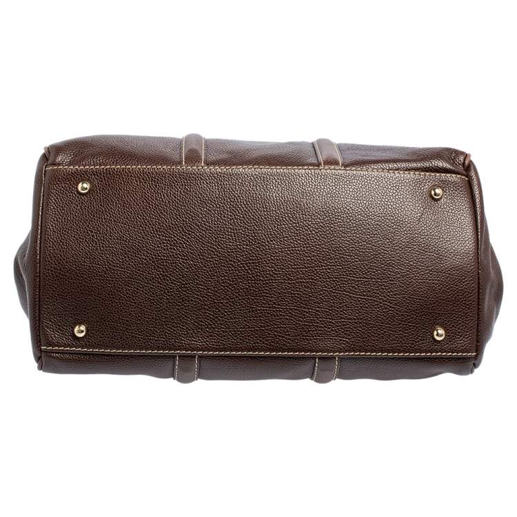 Pre Owned Carolina Herrera Brown Leather Large Matteo Tote