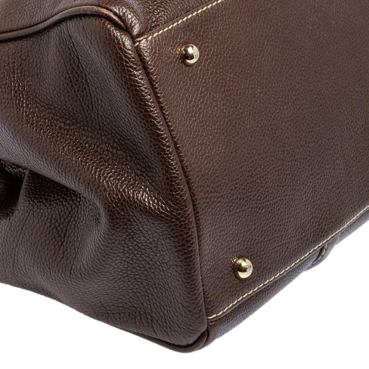 Pre Owned Carolina Herrera Brown Leather Large Matteo Tote