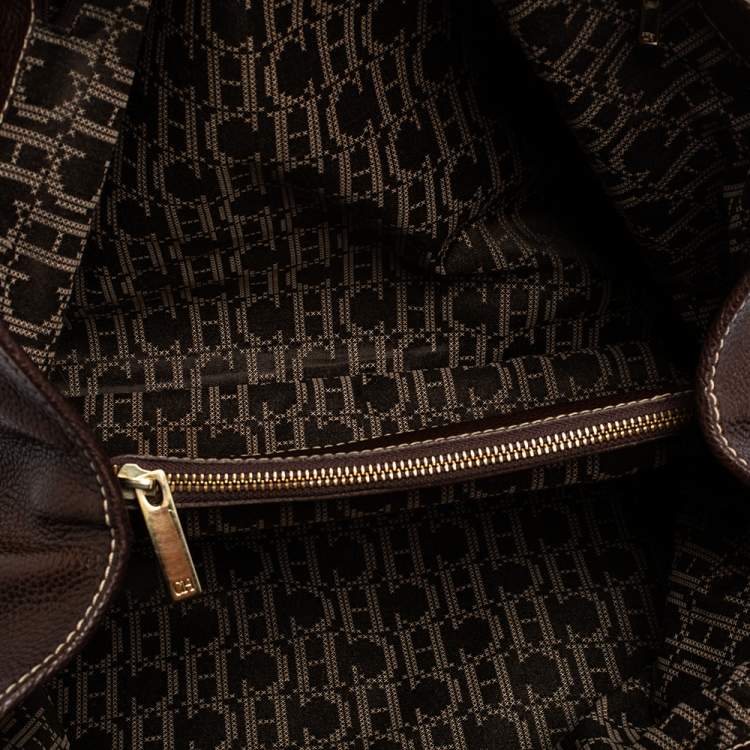 Pre Owned Carolina Herrera Brown Leather Large Matteo Tote