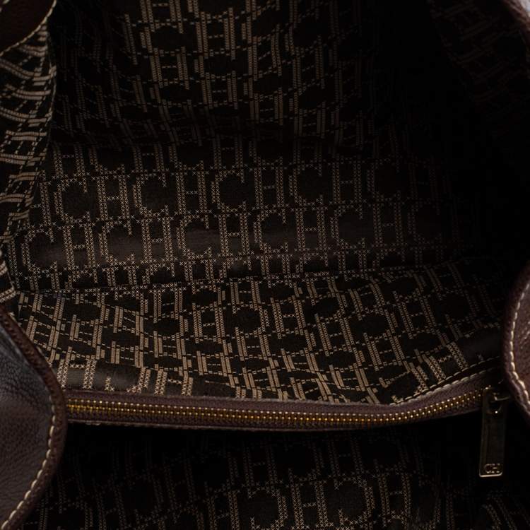 Pre Owned Carolina Herrera Brown Leather Large Matteo Tote