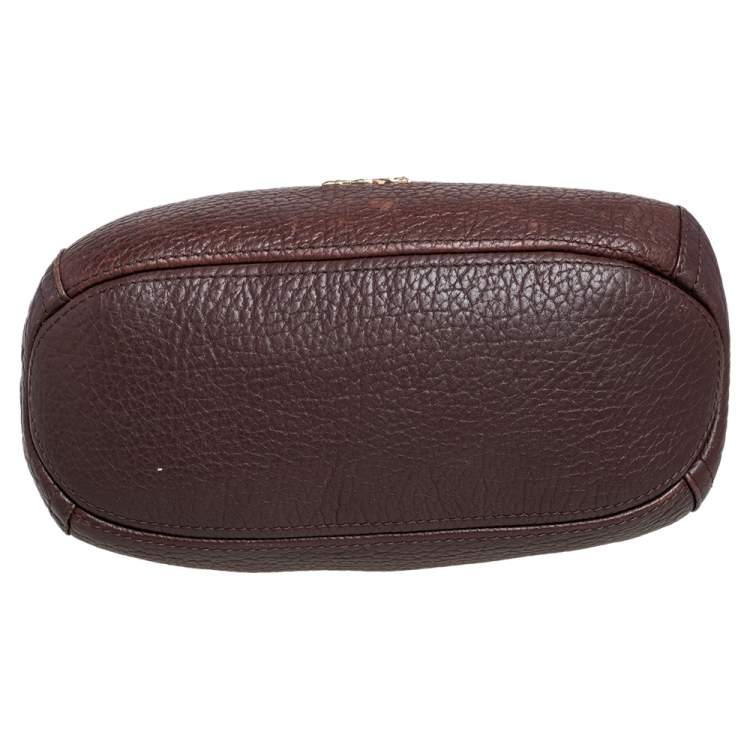 Pre Owned Carolina Herrera Dark Brown Leather Tassel Chain Shoulder Bag