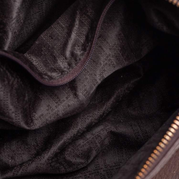 Pre Owned Carolina Herrera Dark Brown Leather Tassel Chain Shoulder Bag