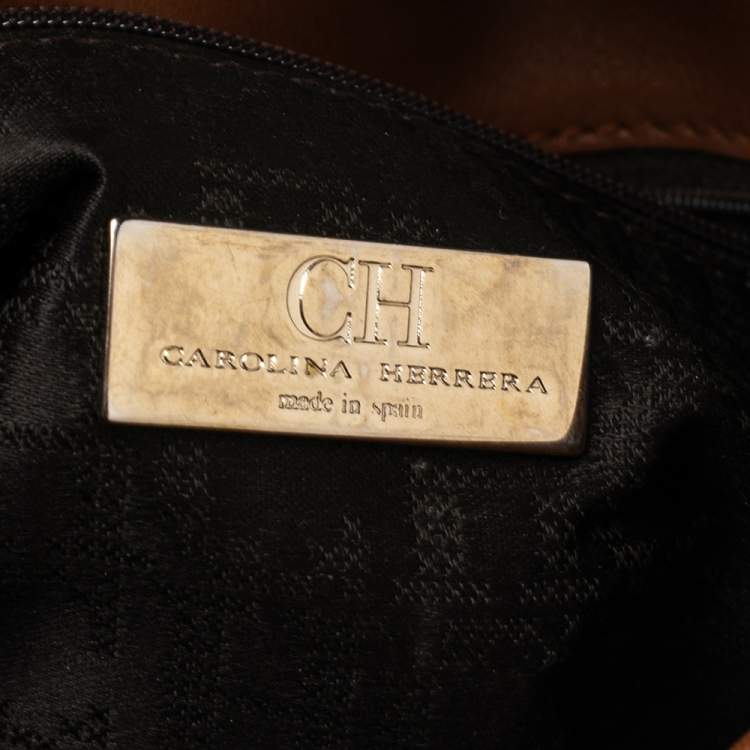 Pre Owned Carolina Herrera Brown Leather New Baltazar Shoulder Bag