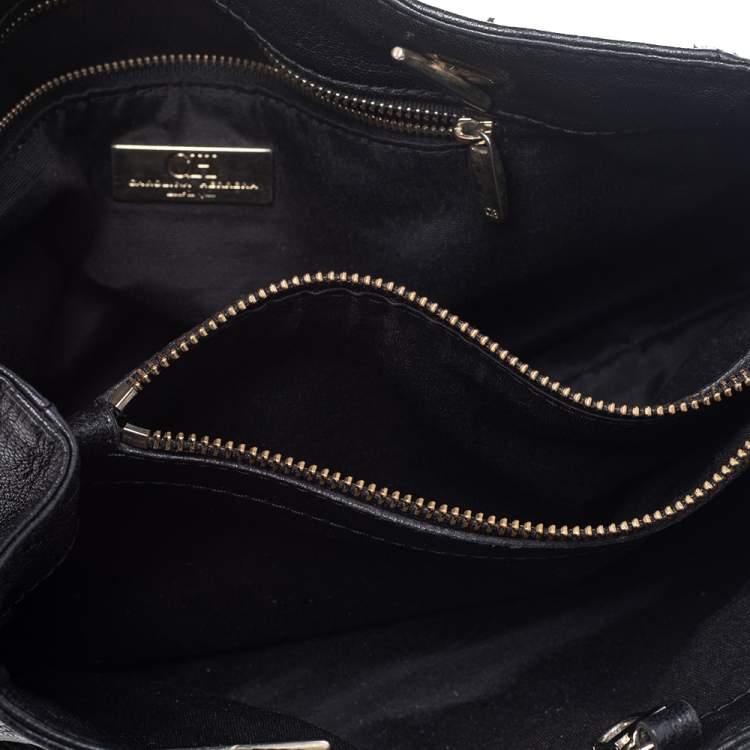 Pre Owned Carolina Herrera Black Leather Chain Shoulder Bag
