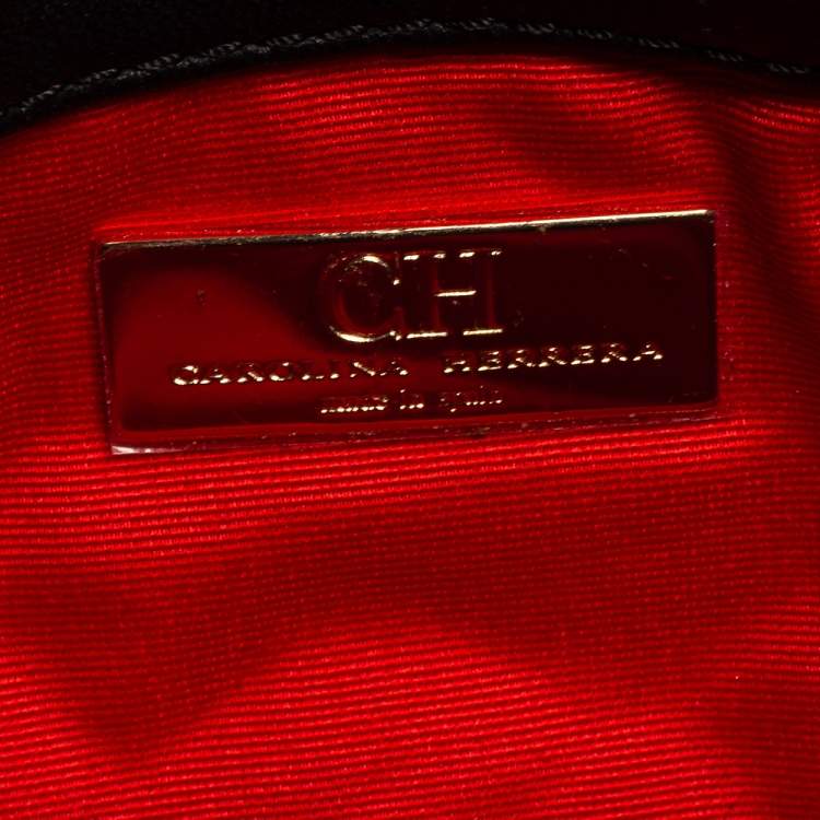 Pre Owned Carolina Herrera Black Quilted Leather Chain Crossbody Bag