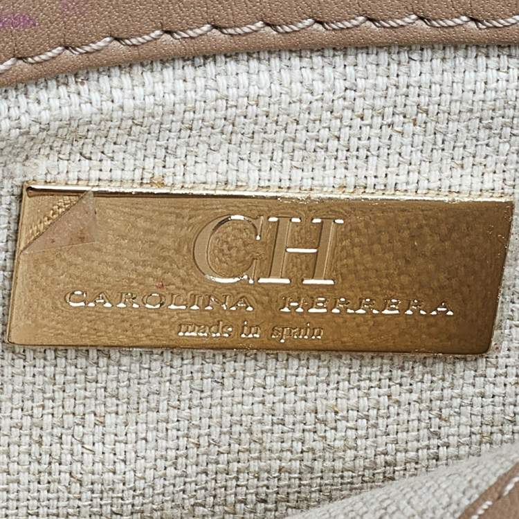 Pre Owned Carolina Herrera Black Leather Flap Clutch