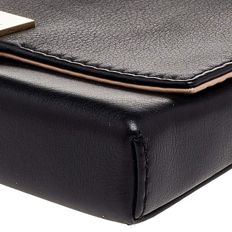 Pre Owned Carolina Herrera Black Leather Flap Clutch