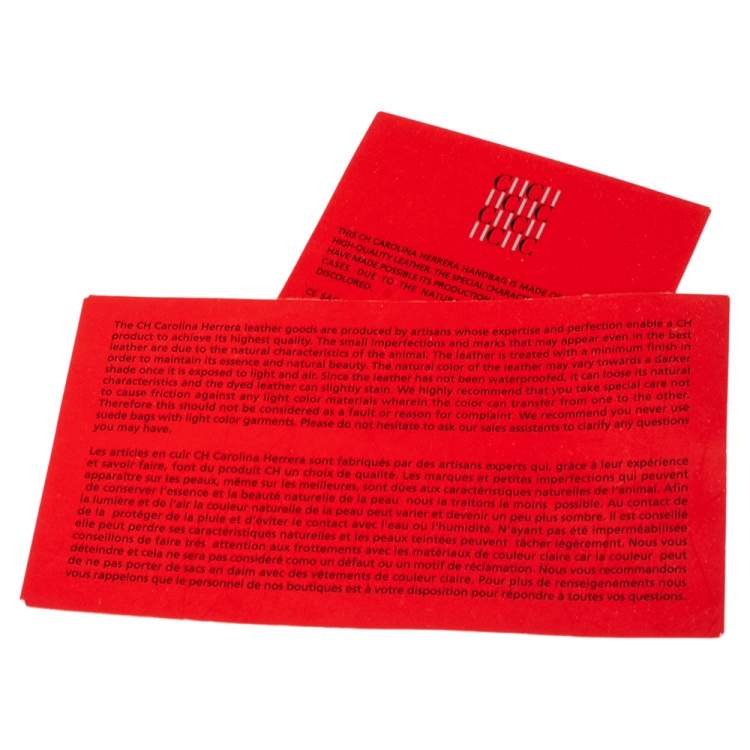 Pre Owned Carolina Herrera Red Monogram Leather Matryoshka Tote