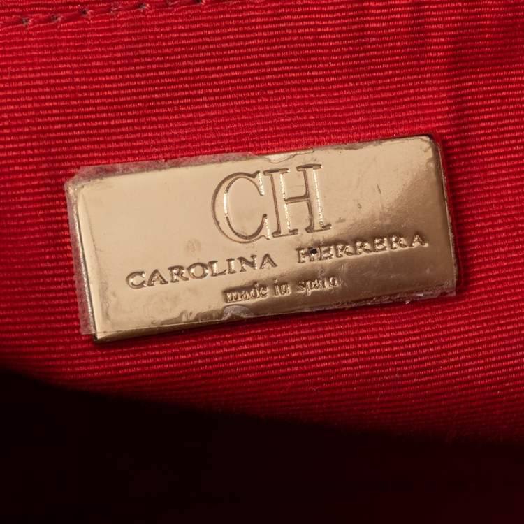 Pre Owned Carolina Herrera Beige Quilted Leather Chain Shoulder Bag