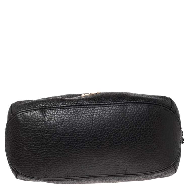 Pre Owned Carolina Herrera Black Leather Chain Tassel Hobo