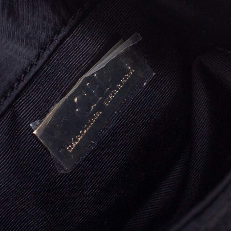 Pre Owned Carolina Herrera Black Quilted Satin Flap Clutch