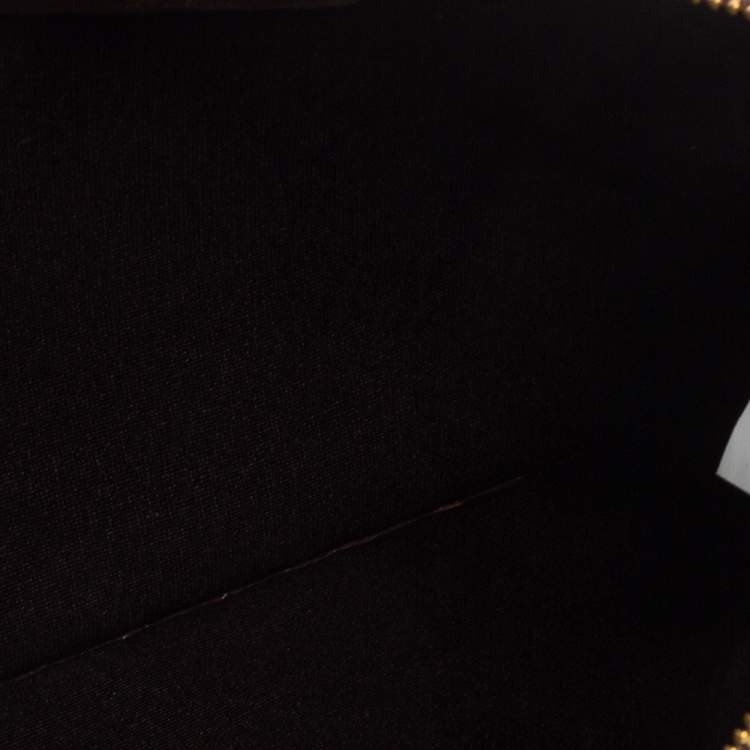 Pre Owned Carolina Herrera Red Monogram Canvas and Leather Pouch 