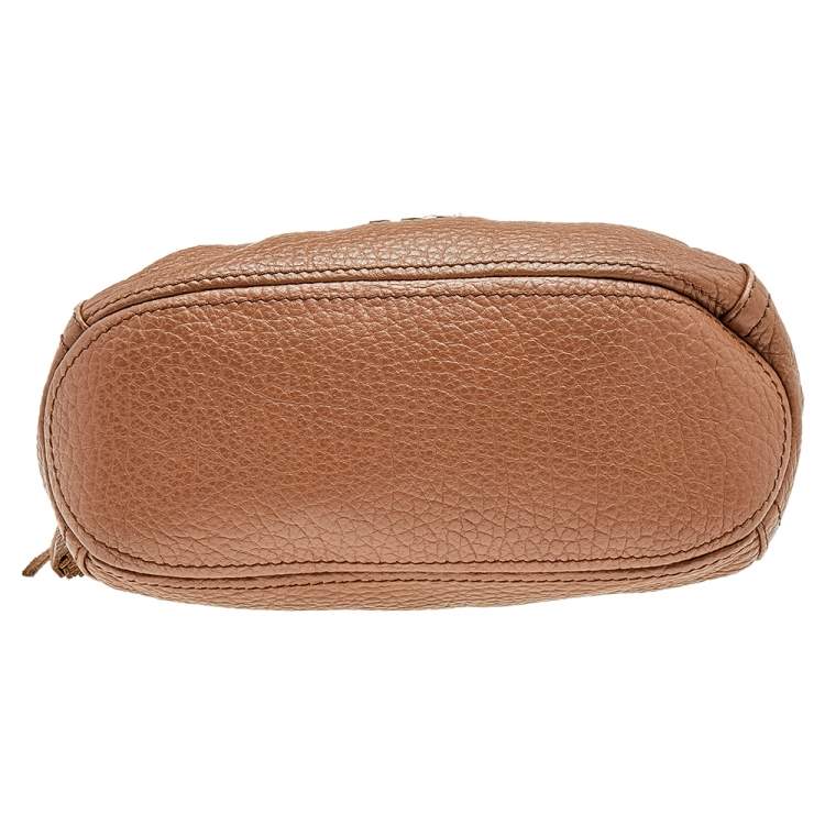 Pre Owned Carolina Herrera Brown Leather Chain Tassel Shoulder Bag