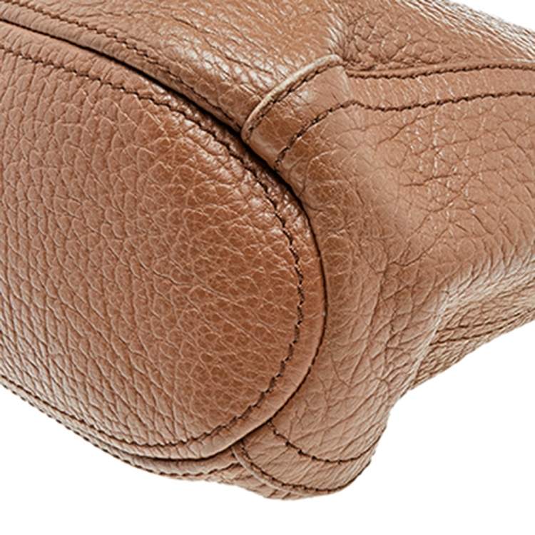 Pre Owned Carolina Herrera Brown Leather Chain Tassel Shoulder Bag