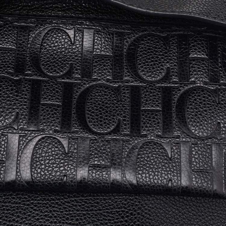 Pre Owned Carolina Herrera Black Leather Minuetto Top Handle Flap Shoulder Bag