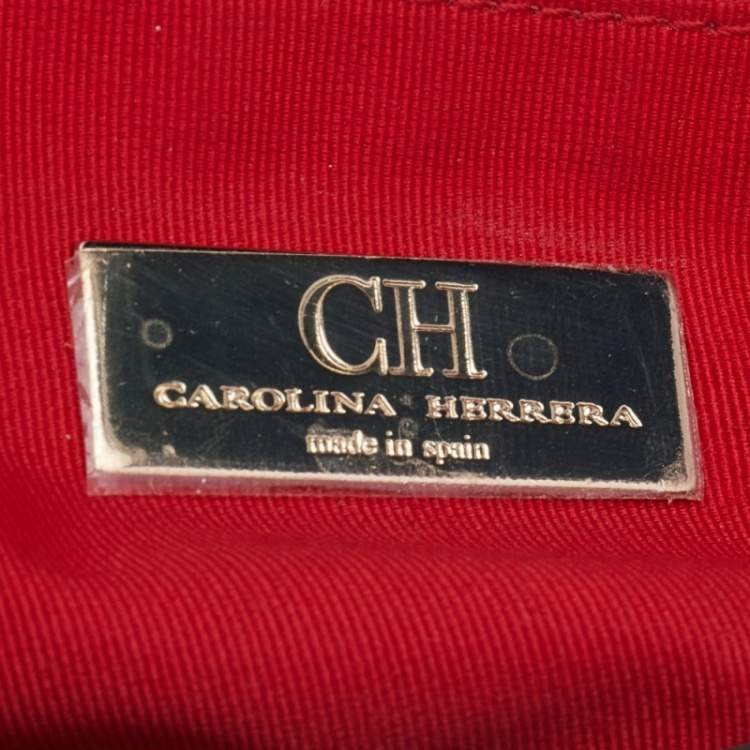 Pre Owned Carolina Herrera Brown Leather Tassel Flap Chain Shoulder Bag