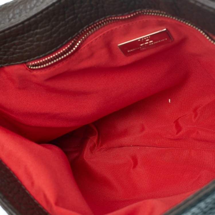 Pre Owned Carolina Herrera Brown Leather Tassel Flap Chain Shoulder Bag