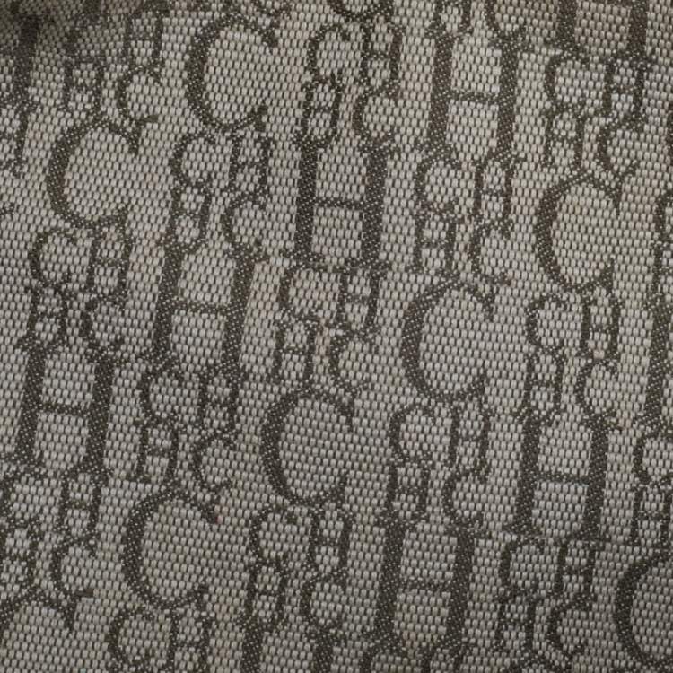 Pre Owned Carolina Herrera Brown Leather Monogram Embossed Boston Bag