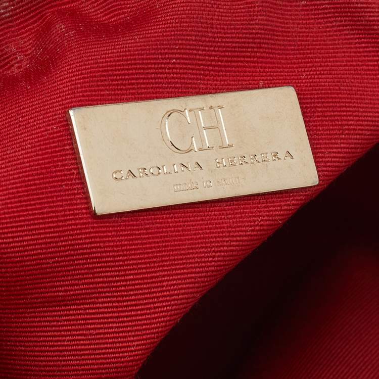 Pre Owned Carolina Herrera Black Leather Crossbody Bag