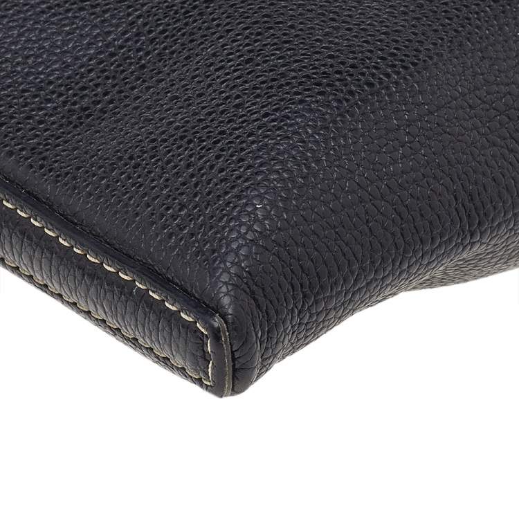 Pre Owned Carolina Herrera Black Leather Crossbody Bag