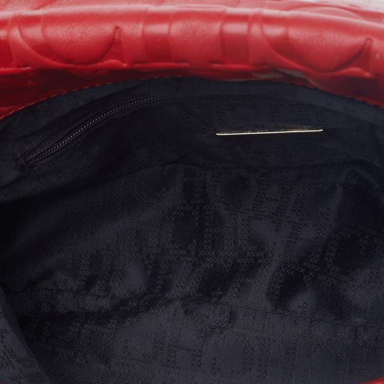 Pre Owned Carolina Herrera Red Leather Flap Chain Shoulder Bag