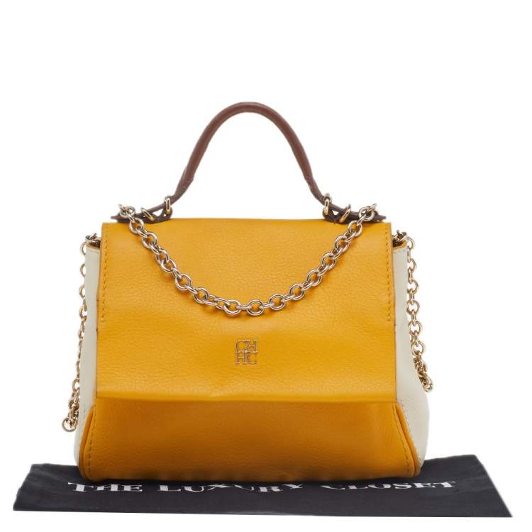 Pre Owned Carolina Herrera Multicolor Leather Minuetto Top Handle Bag