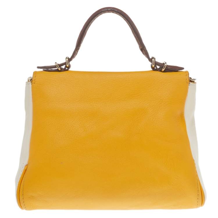 Pre Owned Carolina Herrera Multicolor Leather Minuetto Top Handle Bag