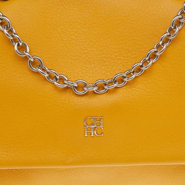 Pre Owned Carolina Herrera Multicolor Leather Minuetto Top Handle Bag