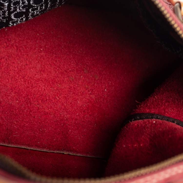 مملوكة مسبقًا Carolina Herrera Red Monogram Embossed Leather Andy Boston Bag