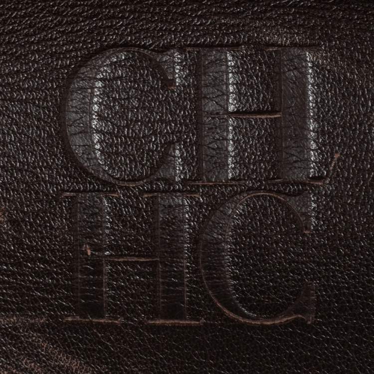 Pre Owned Carolina Herrera Dark Brown Leather Matryoshka Tote