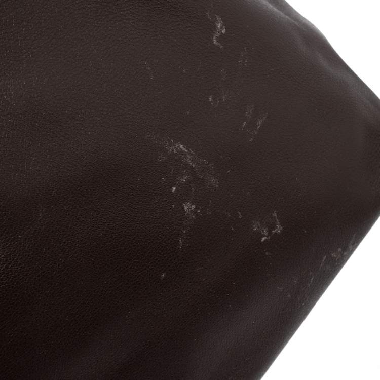 Pre Owned Carolina Herrera Dark Brown Leather Matryoshka Tote