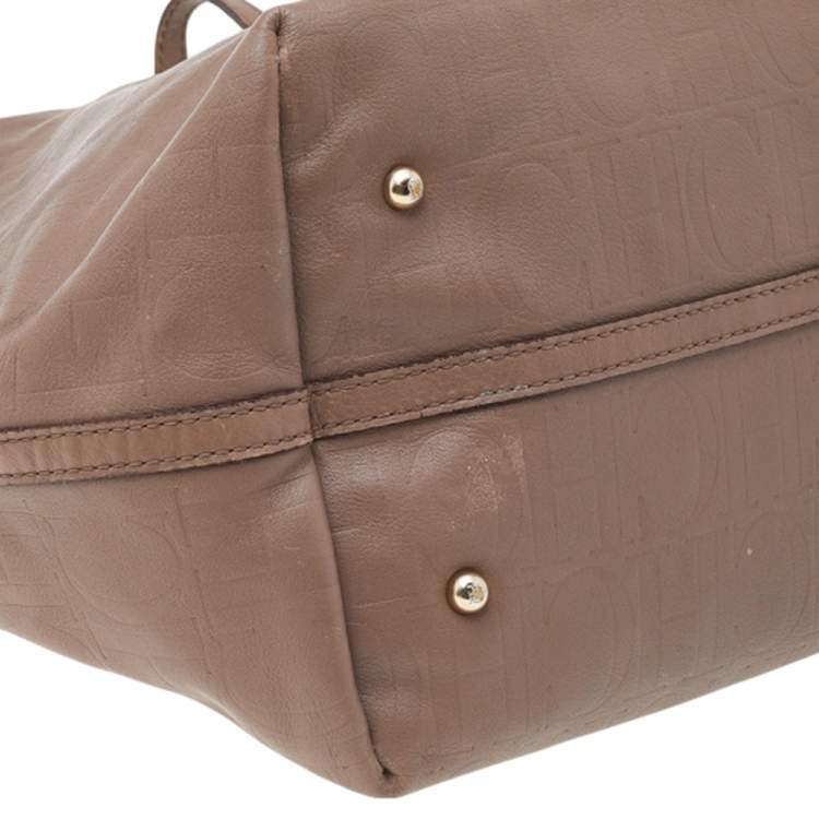 مملوكة مسبقًا Carolina Herrera Beige Monogram Leather Matryoshka Tote